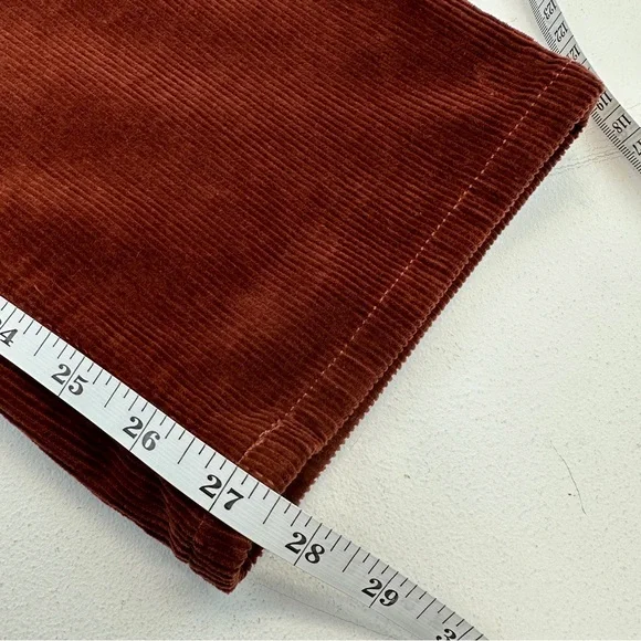 NWT Maternity Size 14 Brown Corduroy Ankle Pants with Belly Panel by Sonoma - Picture 9 of 11